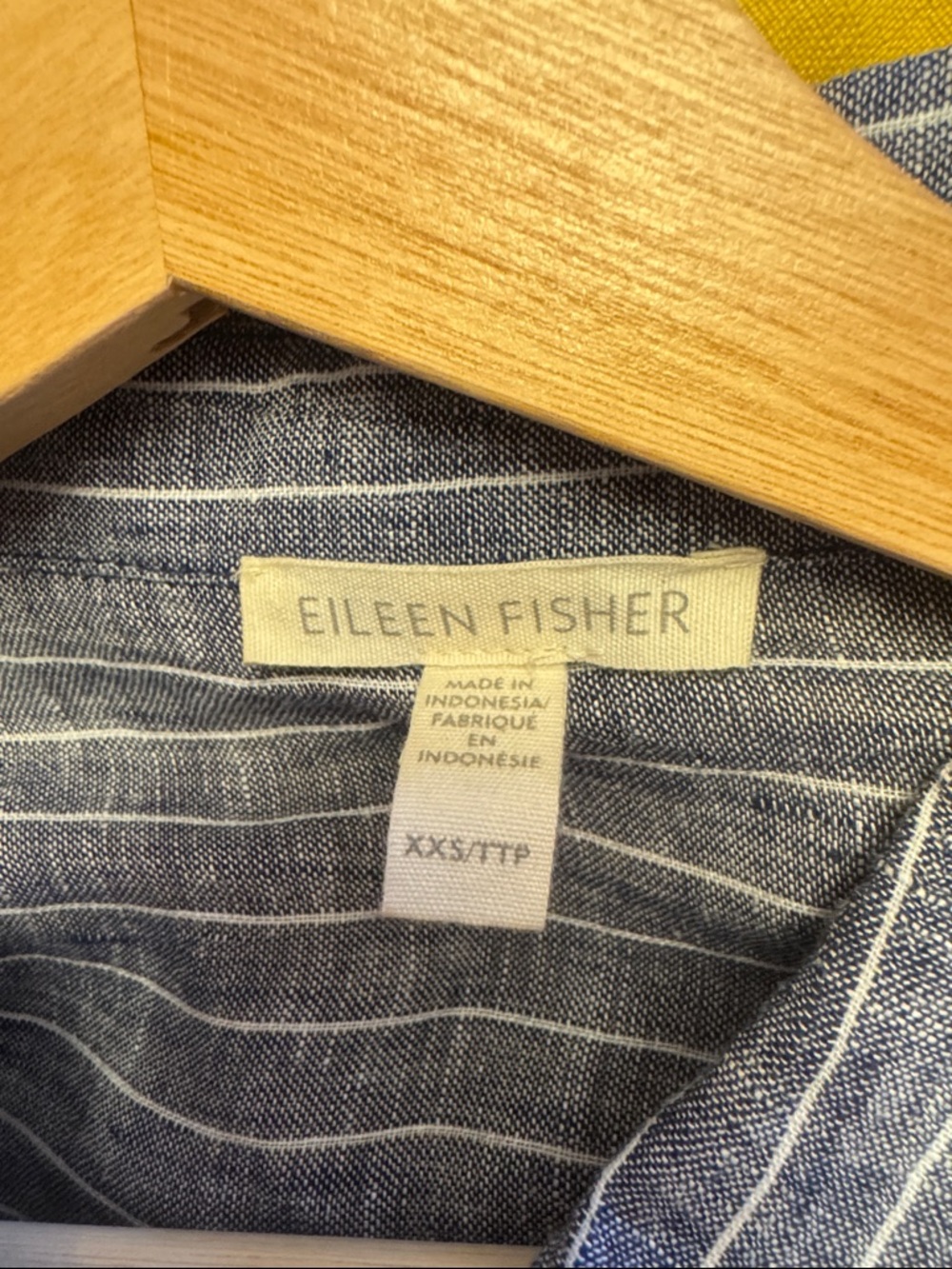 Eileen Fisher XXS 100% linen blue and white button up dress - Picture 2 of 6